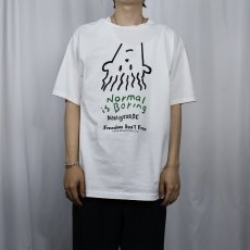 画像2: 90's Fido Dido "Normal is Boring" キャラクタープリントTシャツ L (2)