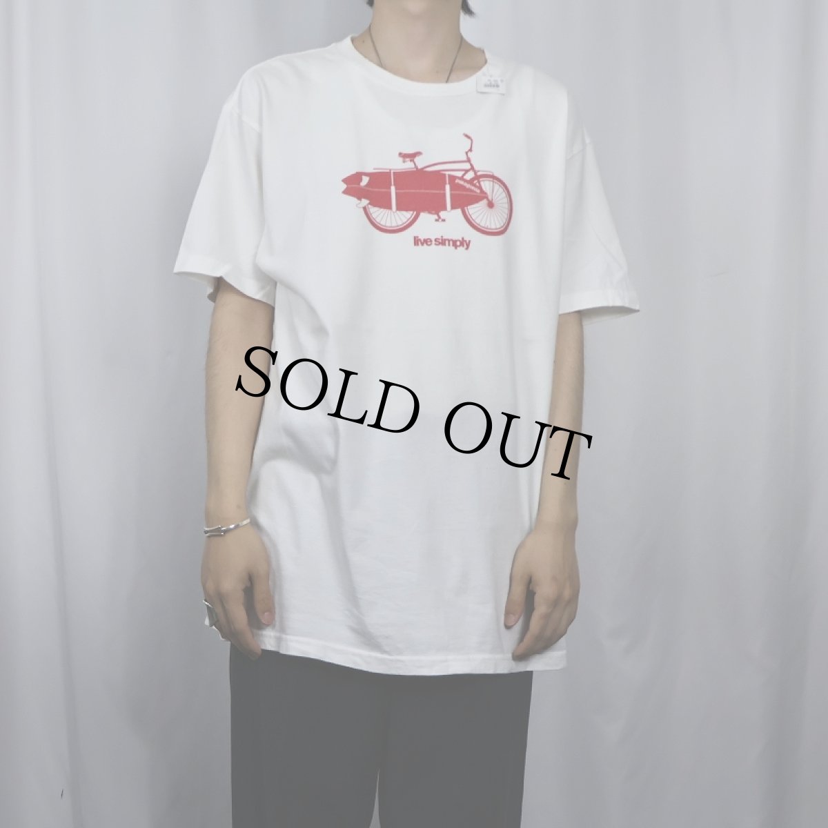 画像2: Patagonia "live simply" プリントTシャツ XL (2)