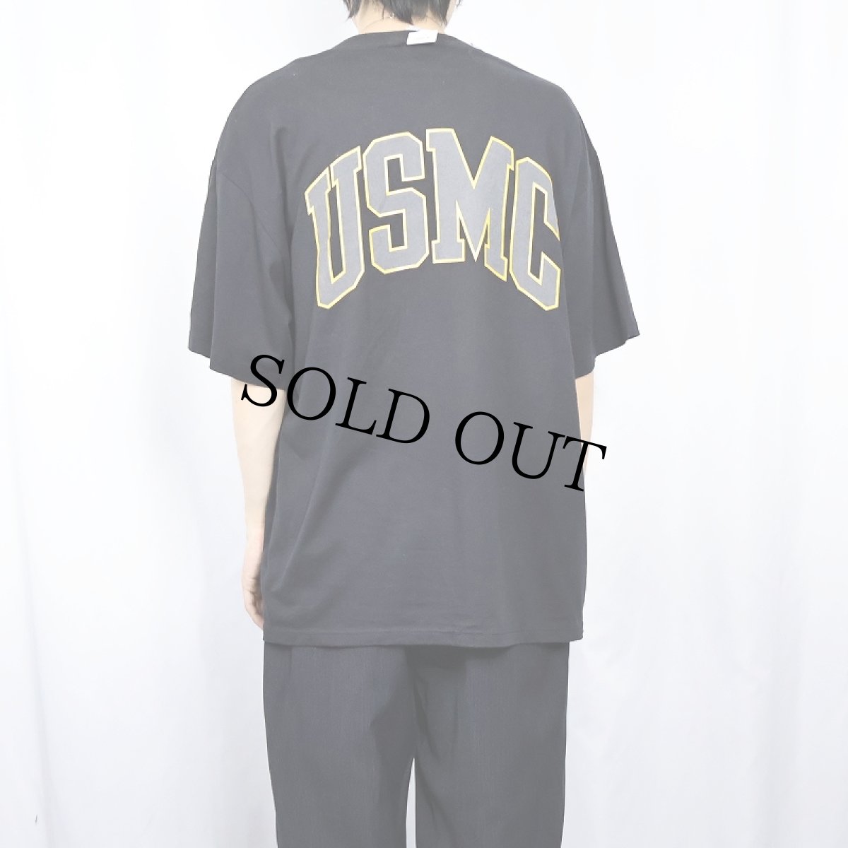 画像3: 90's SOFFE USA製 "USMC" リフレクタープリントTシャツ BLACK XL (3)