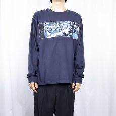 画像2: GAP USA製 ラグビー プリントロンT NAVY L (2)