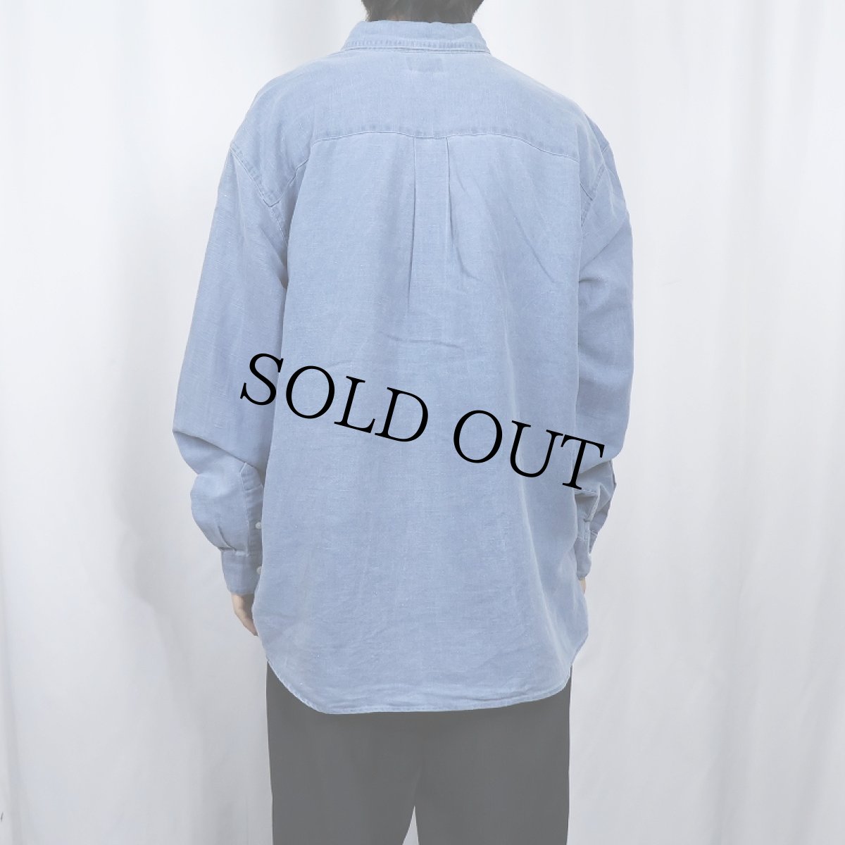 画像3: L.L.Bean リネン×コットン ボタンダウンシャツ L (3)