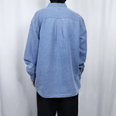画像3: L.L.Bean リネン×コットン ボタンダウンシャツ L (3)