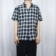画像2: Patagonia チェック柄 オーガニックコットンシャツ L (2)