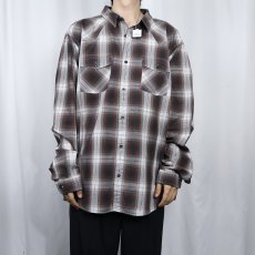 画像2: Patagonia オンブレーチェック柄 オーガニックコットンシャツ XL (2)
