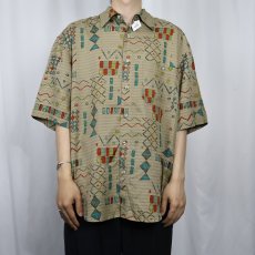 画像2: 90's THE TERRITORY AHEAD 総柄シルクシャツ (2)