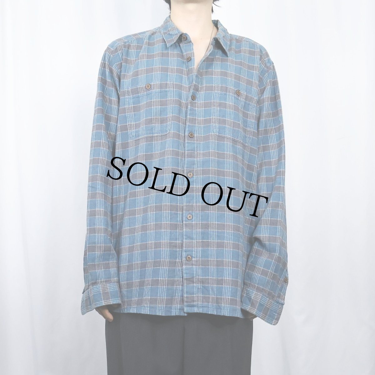 画像2: Patagonia チェック柄 オーガニックコットンシャツ L (2)