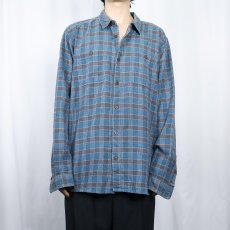 画像2: Patagonia チェック柄 オーガニックコットンシャツ L (2)