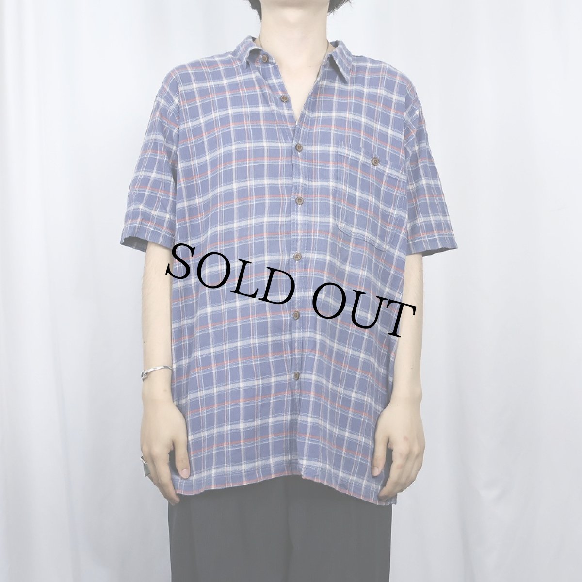 画像2: Patagonia チェック柄 オーガニックコットンシャツ L (2)