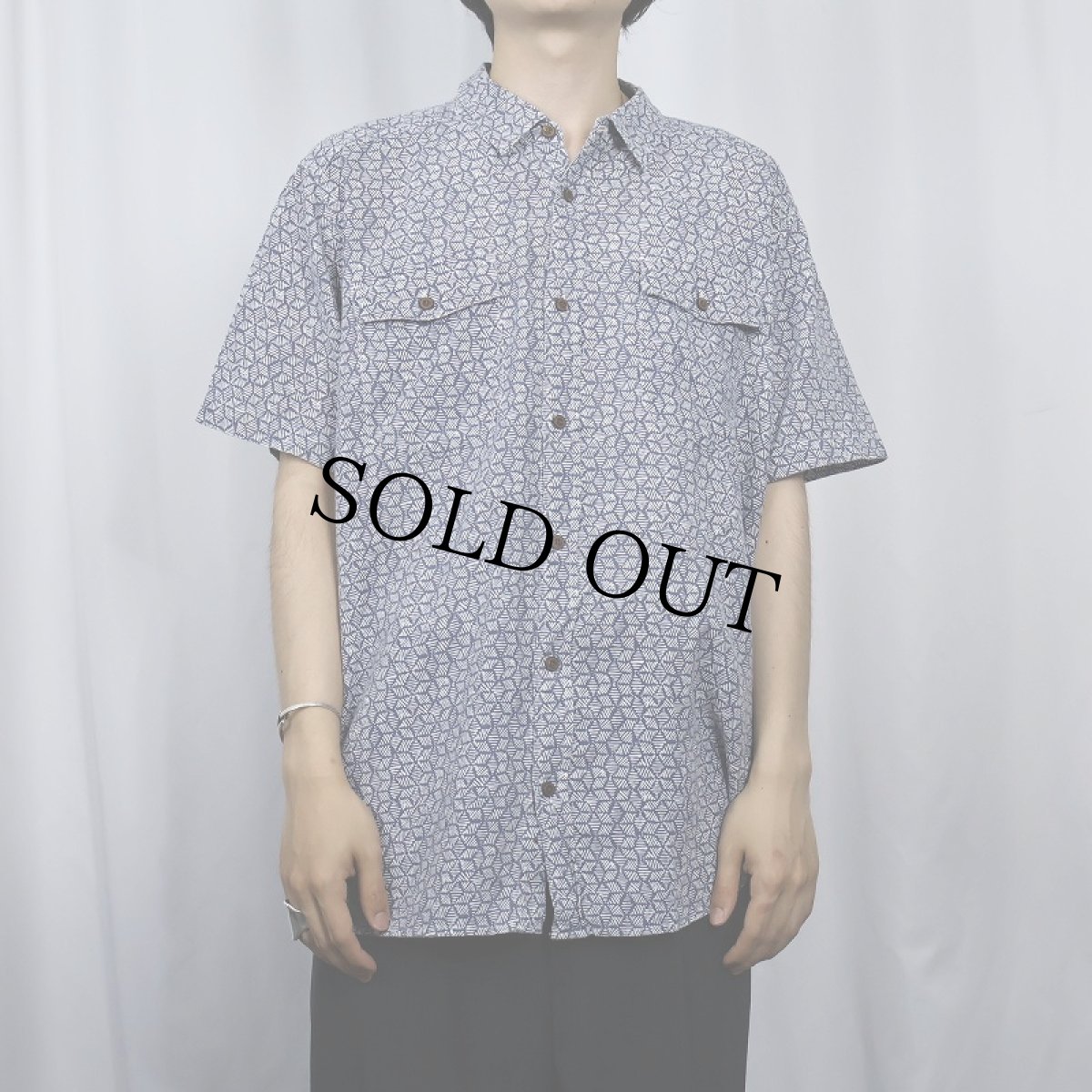 画像2: Patagonia 総柄 コットンシャツ L (2)