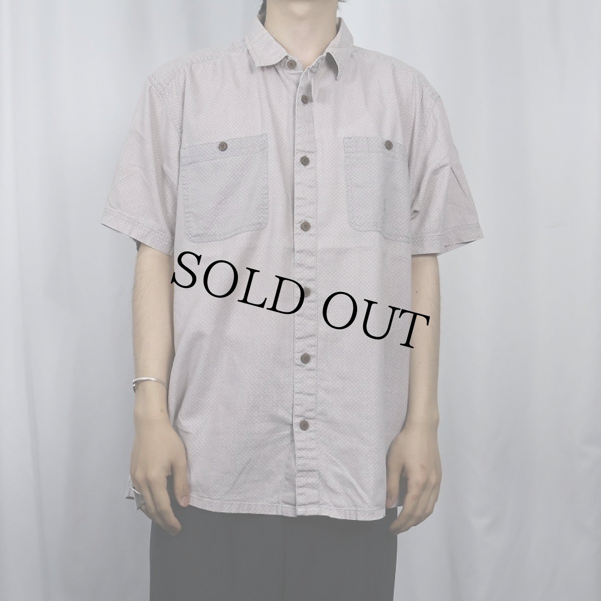 画像2: Patagonia ドット柄 コットンシャツ L (2)