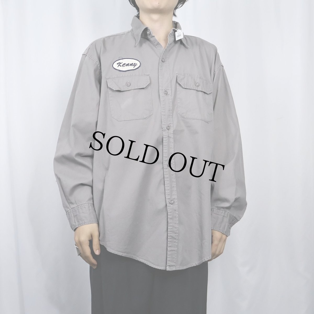 画像2: 60's BIG BEN パッチ付き ワークシャツ 17/17 1/2 (2)