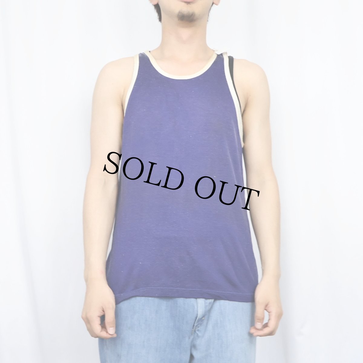 画像2: 〜60's Felco パイピング 無地タンクトップ M (2)