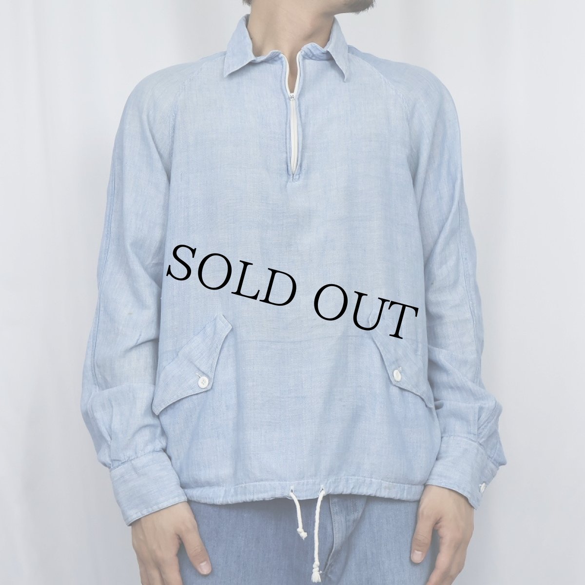 画像2: 80's GANT ハーフジップ コットンシャツ (2)