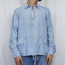 画像2: 80's GANT ハーフジップ コットンシャツ (2)