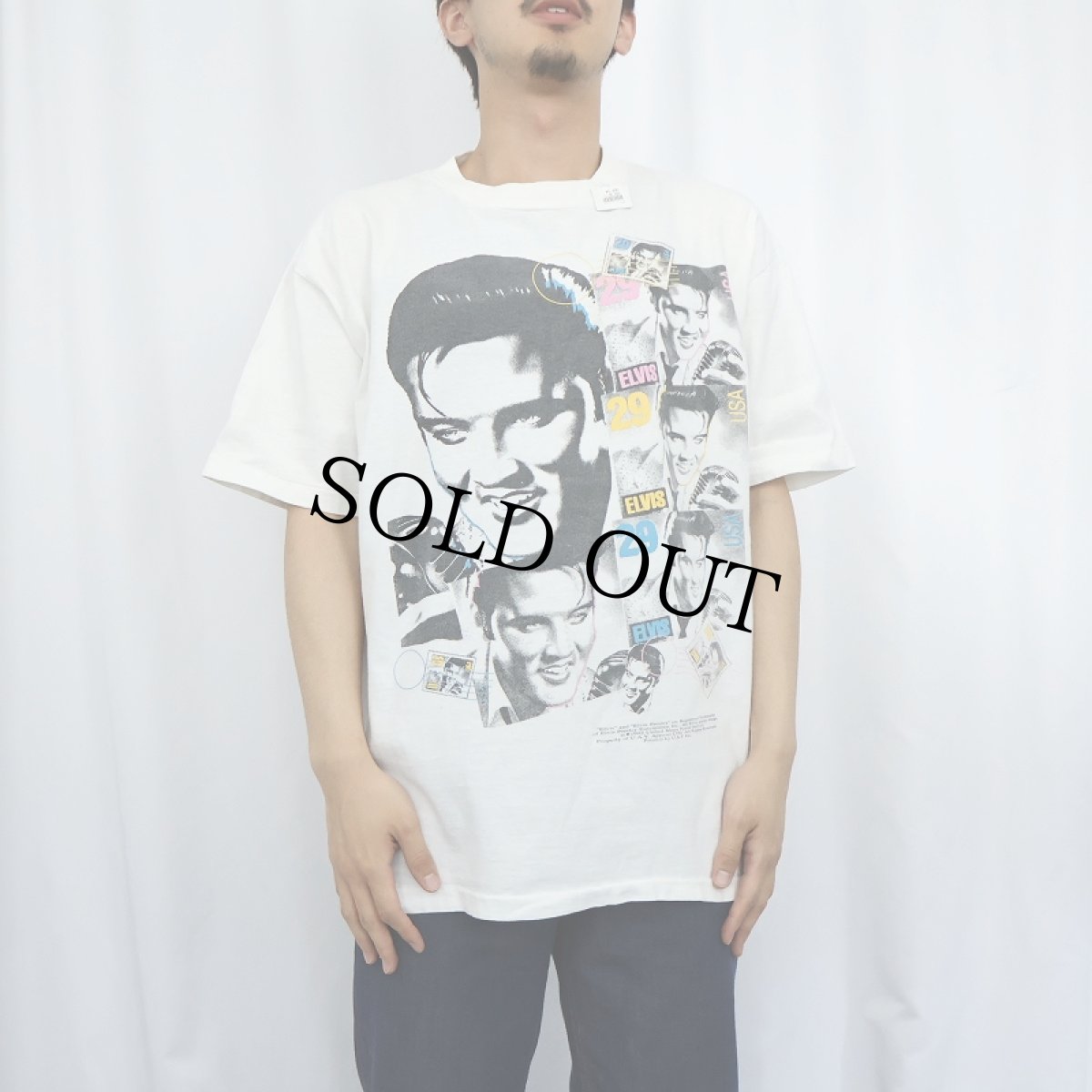 画像2: 90's Elvis Presley USA製 ミュージシャンプリントTシャツ L (2)