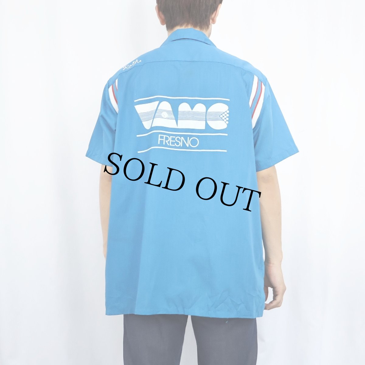 画像3: 70's Hilton USA製 USA製 "FRESNO" ボーリングシャツ L (3)