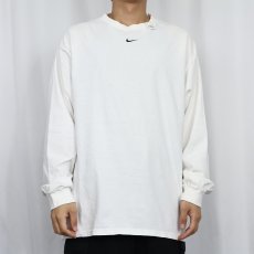 画像2: 90's NIKE USA製 ロゴ刺繍 ロンT L (2)