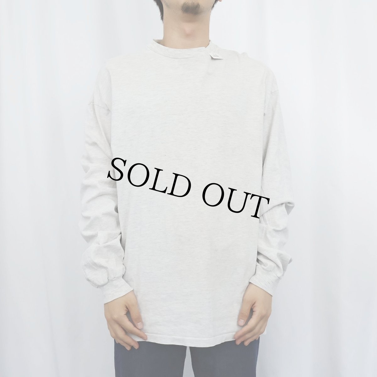 画像2: 90's Hanes USA製 無地ロンT GRAY XL (2)