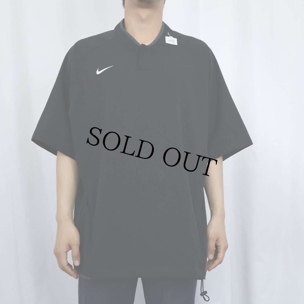 画像2: NIKE ロゴ刺繍 ポリエステル プルオーバーシャツ BLACK XL (2)