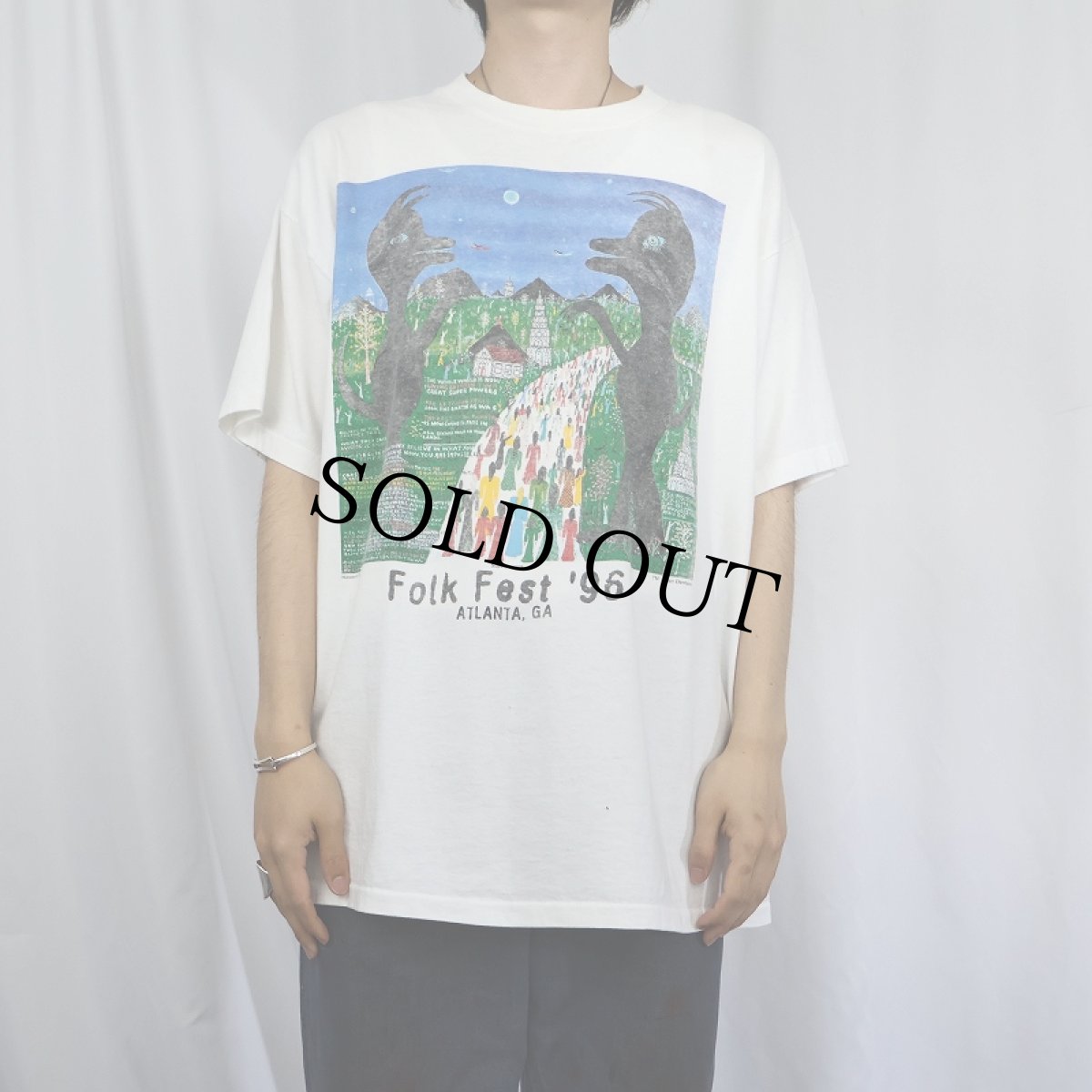 画像2: 90's USA製 ”Folk Fest '96” フェスティバルプリントTシャツ XL (2)