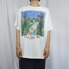 画像2: 90's USA製 ”Folk Fest '96” フェスティバルプリントTシャツ XL (2)