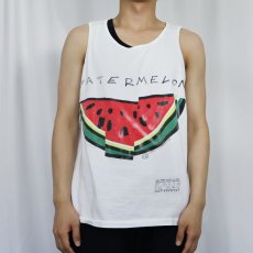 画像2: 90's GRAVITY GRAPHICS USA製 "WATERMELON" スイカプリントタンクトップ L (2)