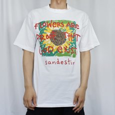 画像2: 90's GRAVITY GRAPHICS USA製 "FLOWERA ARE PROOF..." 花プリントTシャツ M (2)
