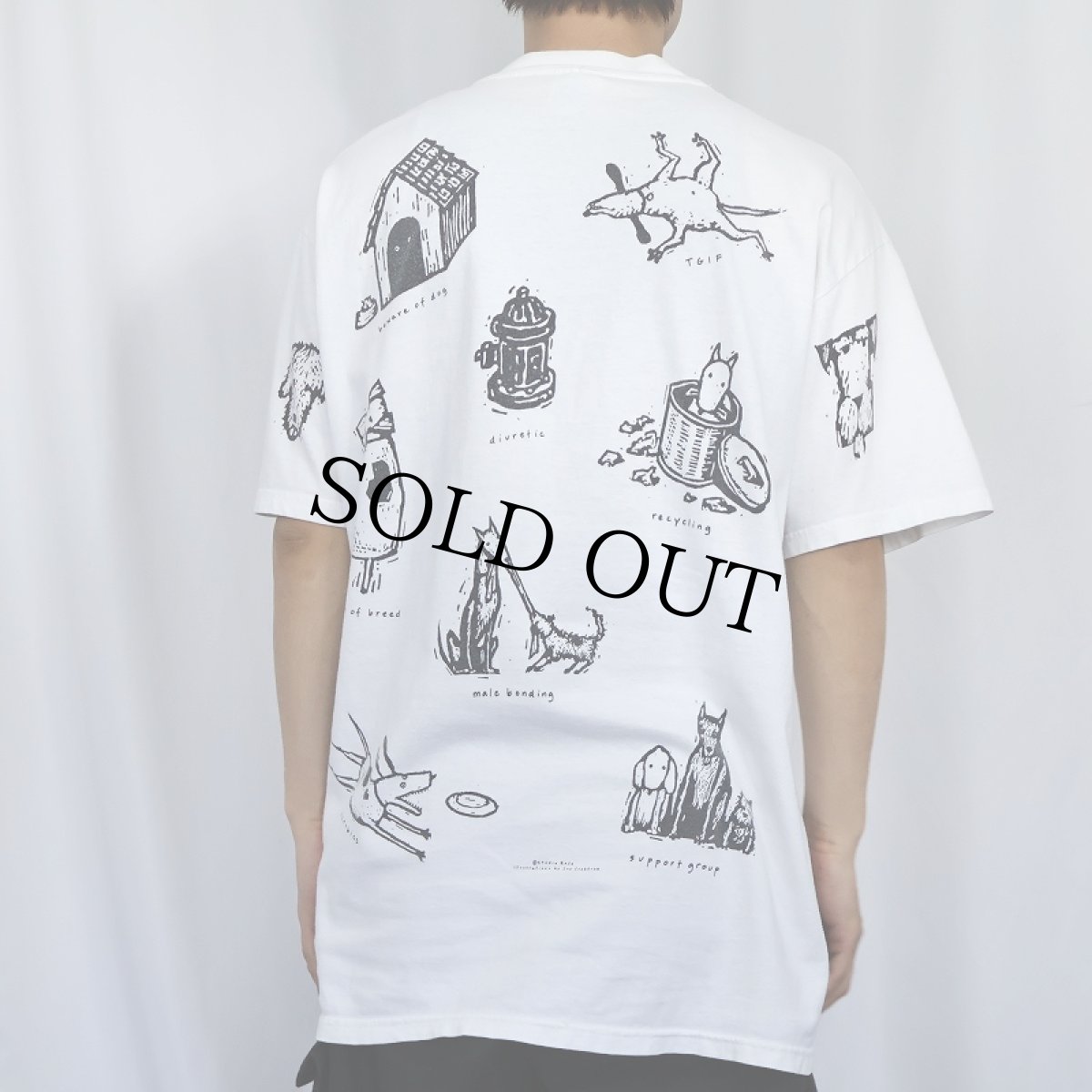 画像3: 90's Studio Roja USA製 犬プリントTシャツ L (3)