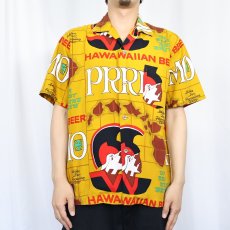 画像2: 60〜70's HAWAIIAN HOLIDAY ”PRIMO BEER” 総柄 ビールブランドプリントアロハシャツ (2)