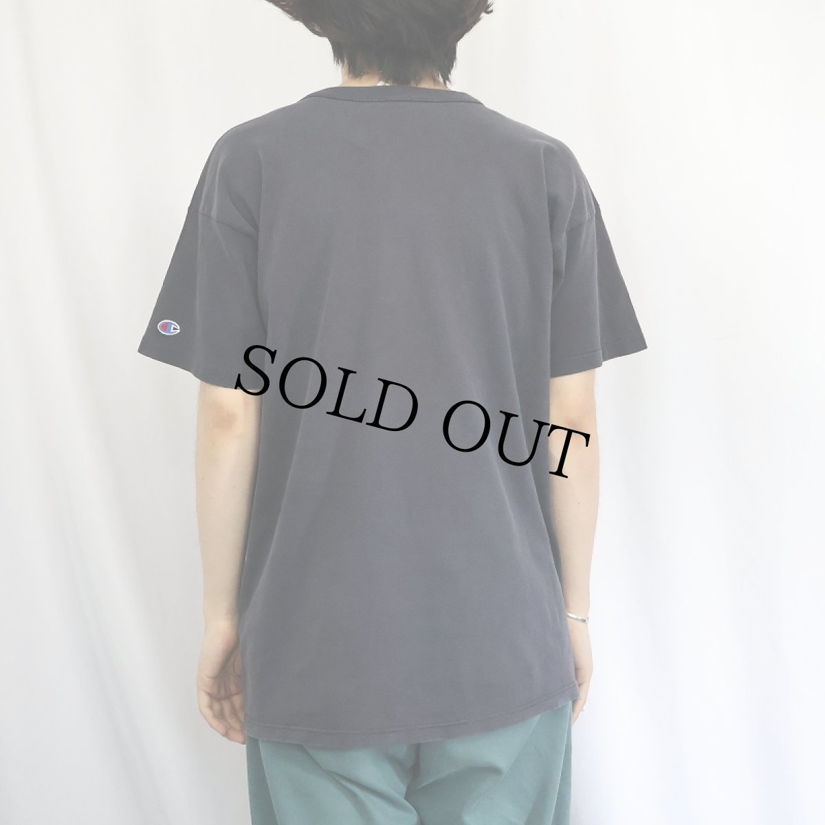 画像3: 80's Champion USA製 トリコタグ ロゴプリントTシャツ BLACK XL (3)