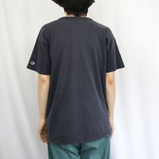 画像3: 80's Champion USA製 トリコタグ ロゴプリントTシャツ BLACK XL (3)