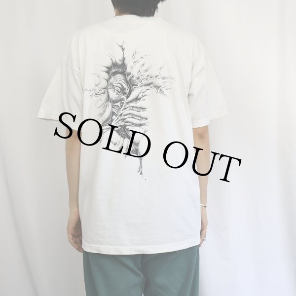 ペンキ飛びフェード 90s 00s Weatogue Mobil Tシャツ XL バンドTシャツ 90年代 90s 音楽 ミュージック バンT s白 ホワイト 半袖