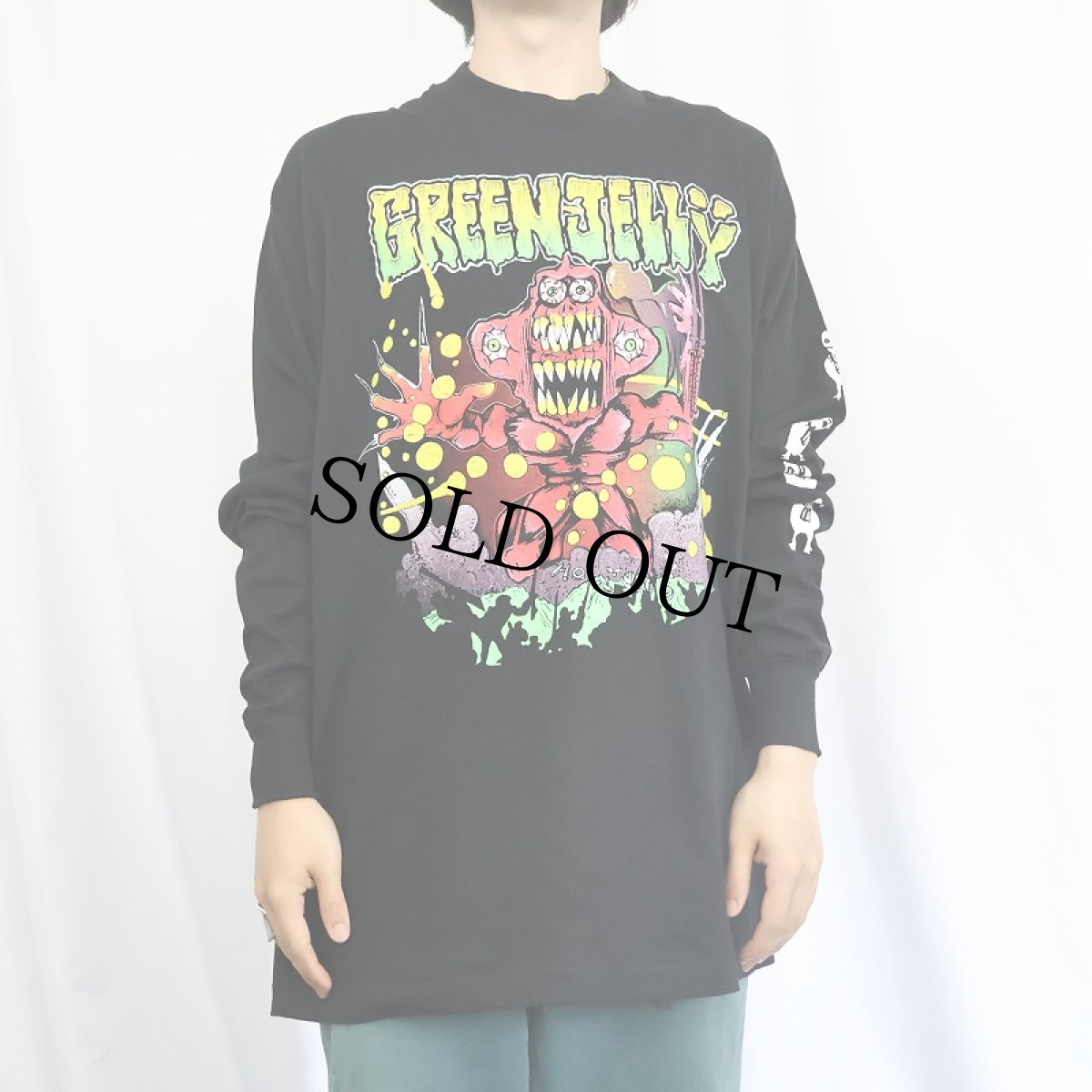画像3: 1993 GREEN JELLY USA製 コメディロックバンドロンT BLACK XL (3)