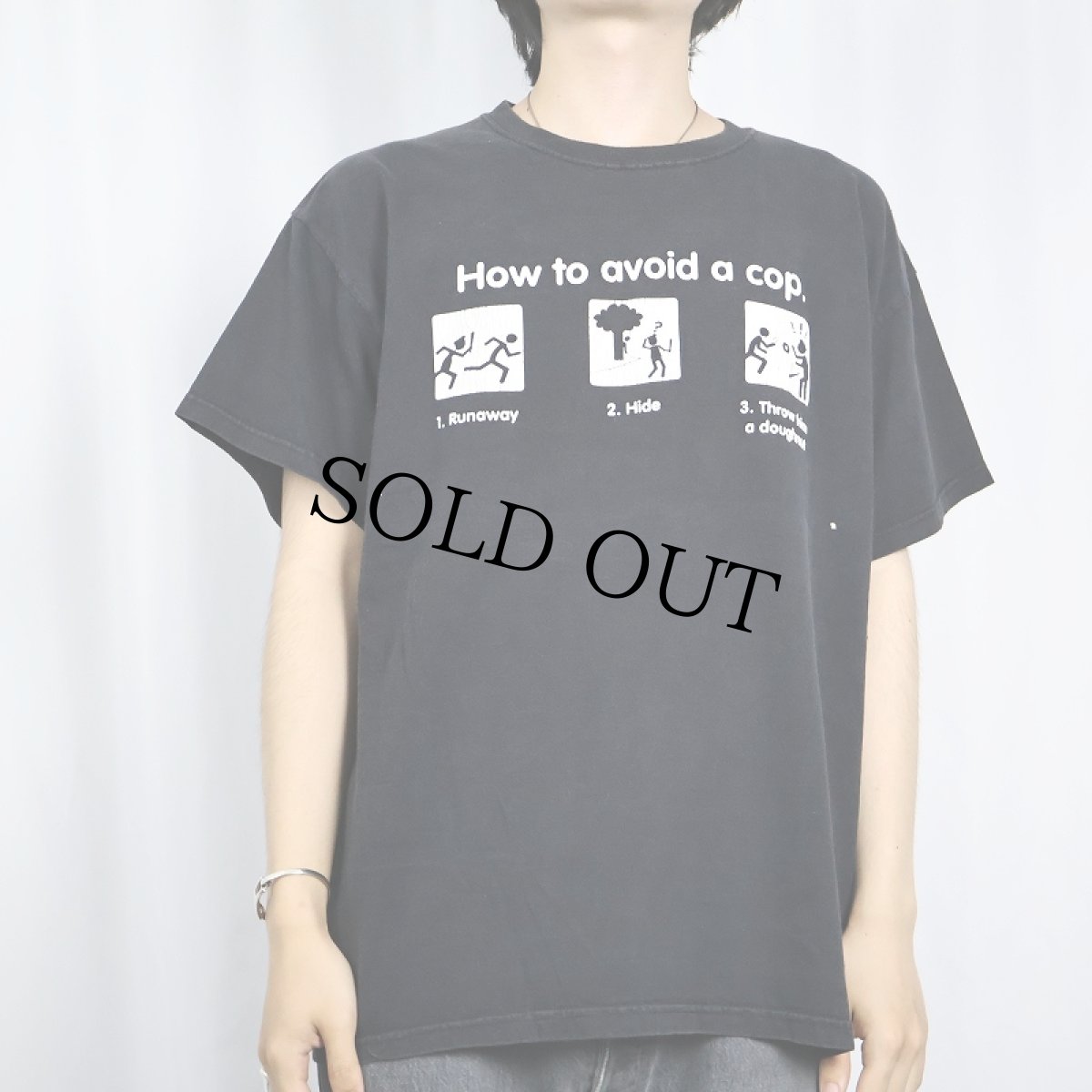 画像2: 2000's "HOW TO AVOID A COP." ピクトグラムプリントTシャツ BLACK L (2)