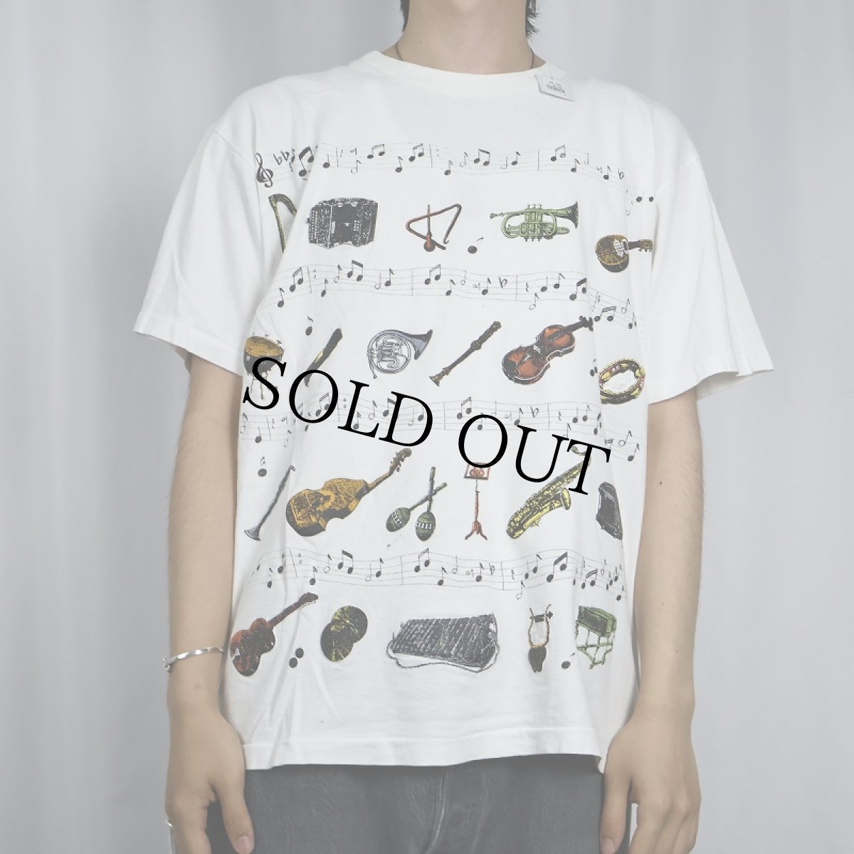 画像2: 楽器 大判発泡プリントTシャツ (2)