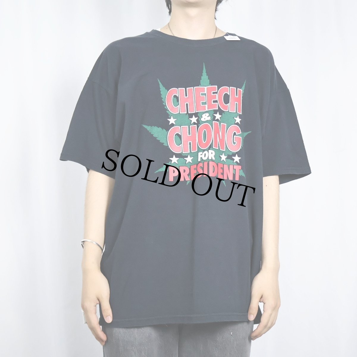 画像2: 2000's CHEECH&CHONG "THE DREAM TEAM" コメディアンプリントTシャツ BLACK XL (2)