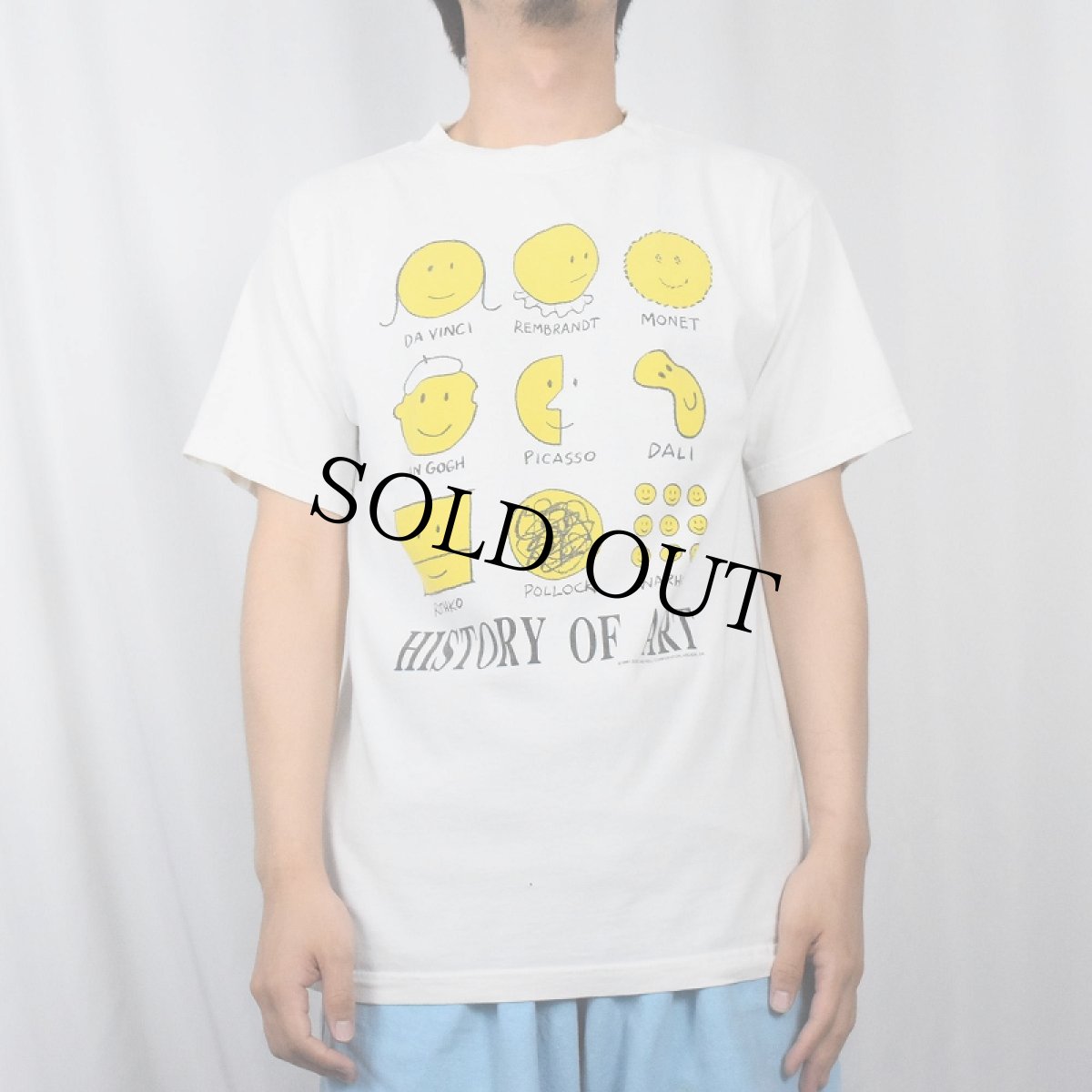 画像2: 90's HISTORY OF ART USA製 アートプリントTシャツ M (2)
