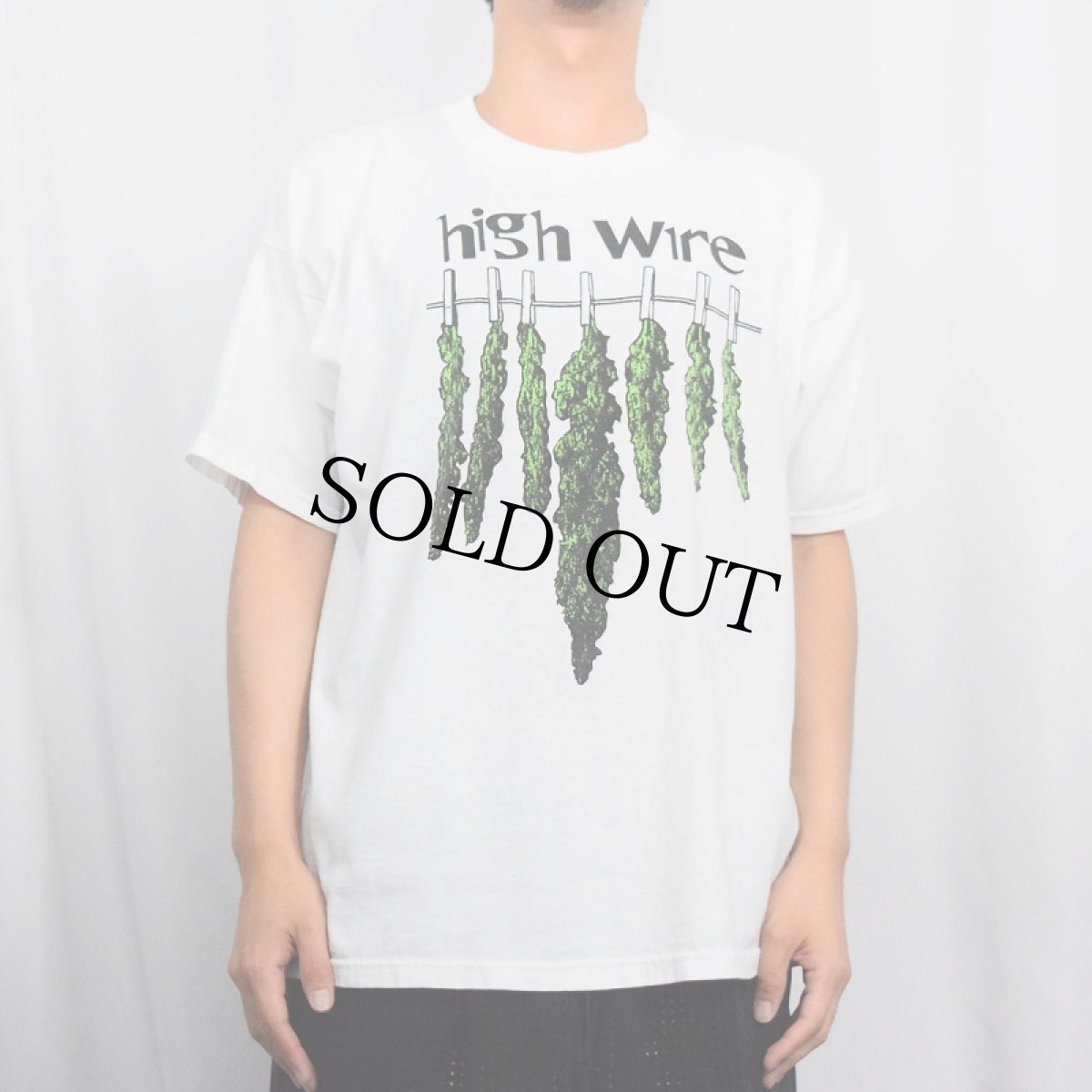 画像2: 90〜2000's "high wire" ガンジャプリントTシャツ XL (2)