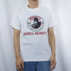 画像3: 90's BIRRA MORETTI USA製 イタリアンビールメーカープリントTシャツ L (3)