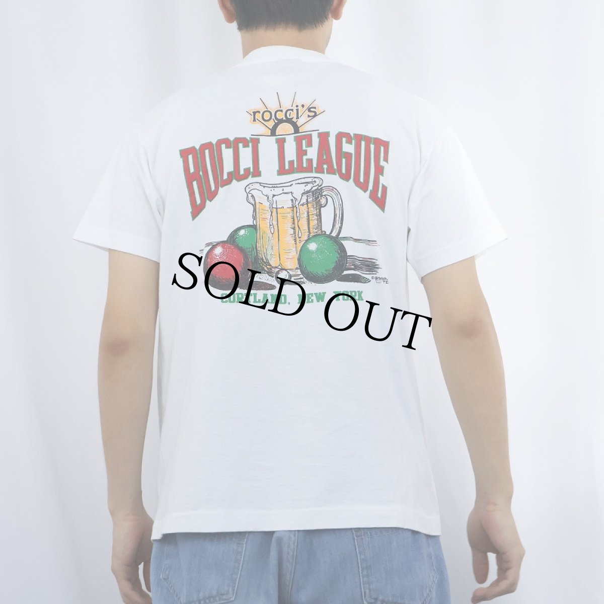 画像4: 90's BIRRA MORETTI USA製 イタリアンビールメーカープリントTシャツ L (4)