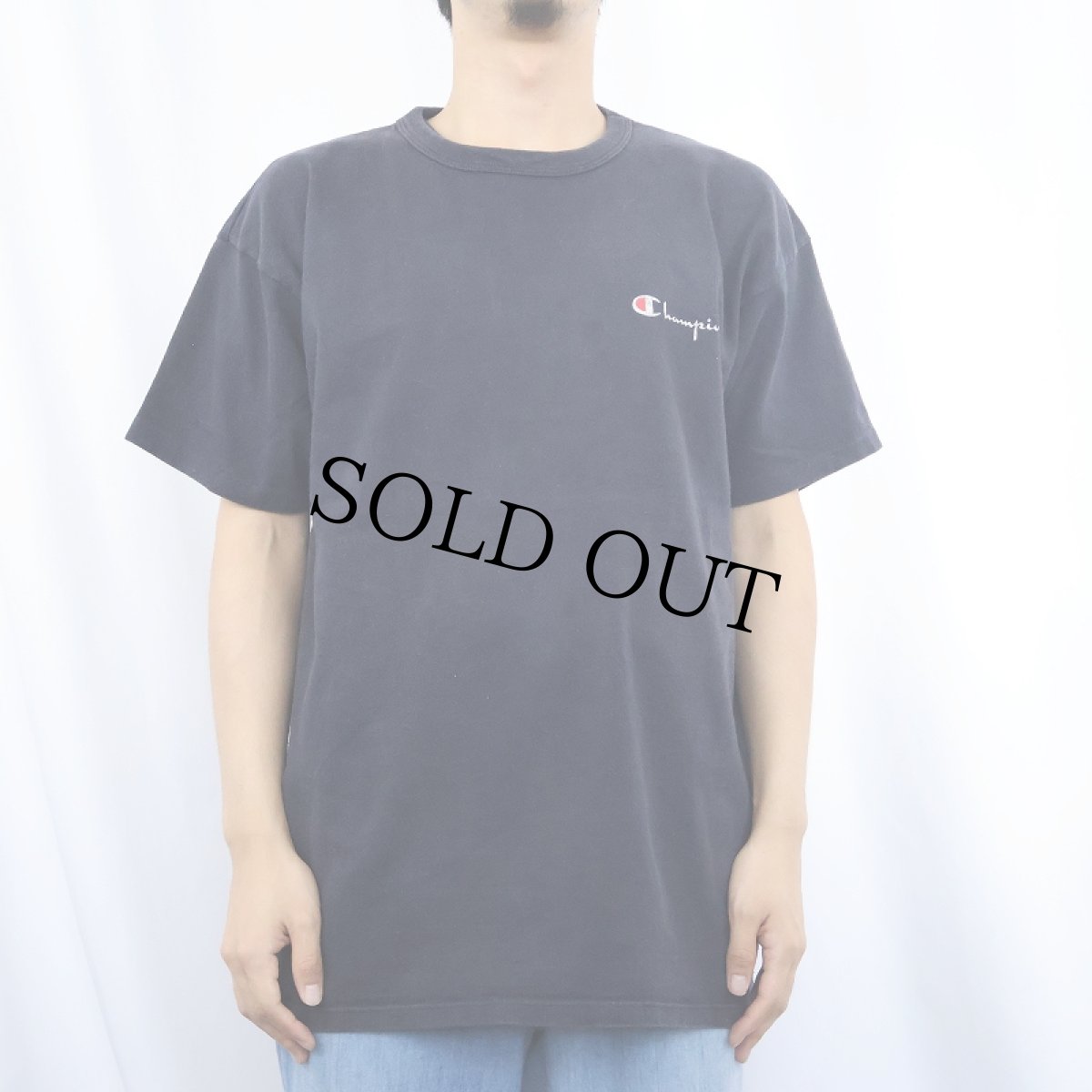 画像2: 80's Champion トリコタグ USA製 ロゴプリントTシャツ BLACK XL (2)