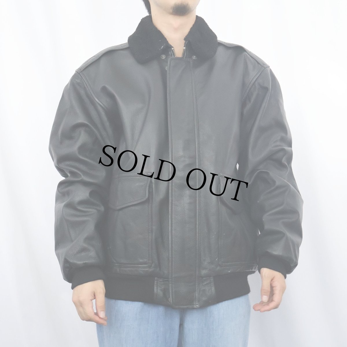 画像2: 90's L.L.Bean USA製 "G-1 TYPE" 襟ボア レザージャケット L (2)