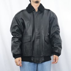 画像2: 90's L.L.Bean USA製 "G-1 TYPE" 襟ボア レザージャケット L (2)