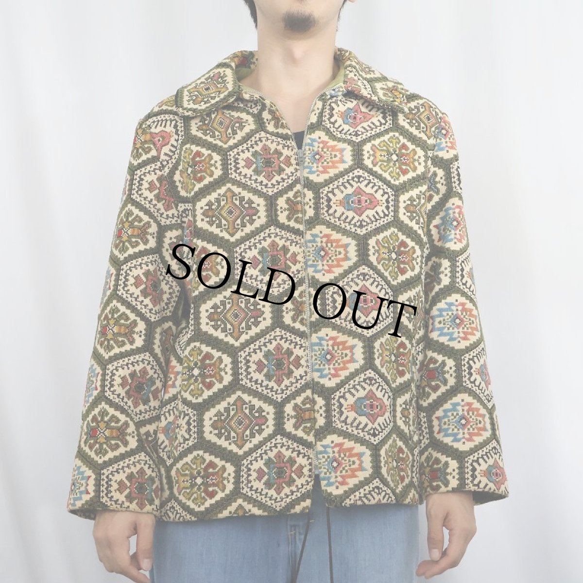 画像2: 60〜70's Lady UTEX CANADA製 総柄 ゴブラン織りジャケット (2)