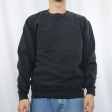 画像2: 90's RUSSELL ATHLETIC USA製 前V 無地ウェット BLACK L (2)