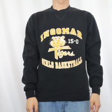 画像2: 90's RUSSELL ATHLETIC USA製 "INGOMAR GIRLS BASKETBALL" 前V プリントスウェット BLACK M (2)