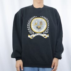画像2: 90's RUSSELL ATHLETIC USA製 "R. NELSON SNIDER HIGH SCHOOL" 前V プリントスウェット BLACK XL (2)
