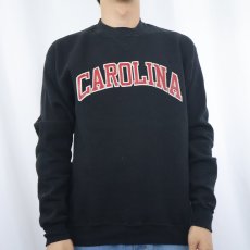 画像2: 80's RUSSELL ATHLETIC USA製 "CAROLINA" 前V プリントスウェット BLACK L (2)