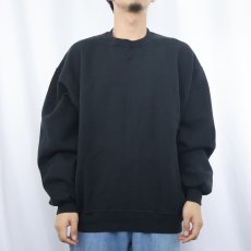 画像2: 90's RUSSELL ATHLETIC USA製 前V 無地スウェット BLACK XL (2)