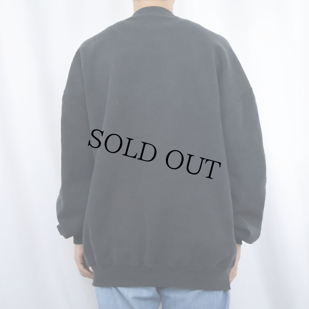 画像3: 90's RUSSELL ATHLETIC USA製 前V 無地スウェット BLACK XXL (3)